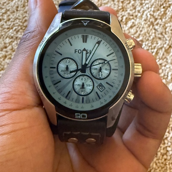 Fossil Black and Silver Chronograph Watch - Picture 1 of 3